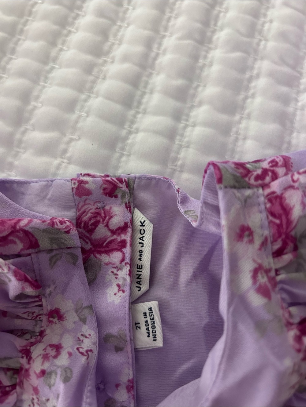 Janie and Jack Lavender Floral Ruffle Dress. Size 2T - Picture 7 of 9